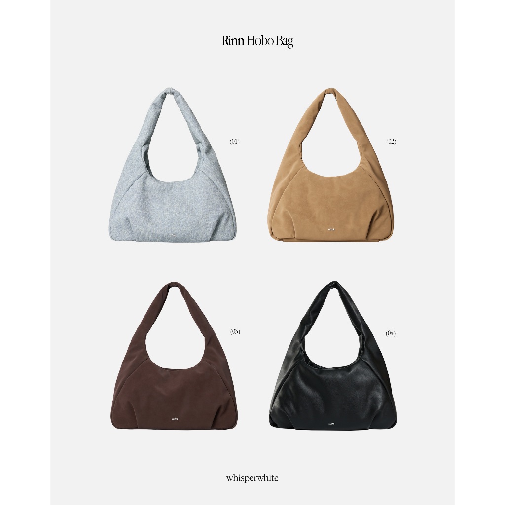 WHISPERWHITE - RINN Hobo Bag (Vegan Leather) กระเป๋าหนัง vegan บุนุ่ม