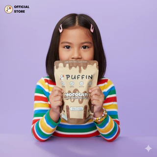 Puffin ทำจากข้าวกล้องกข 43+ไรซ์เบอร์รี่ LowGI ไม่มีแป้งสาลี อบไม่ทอด ผลิตโดยเกษตรกรไทย No Wheat Flour