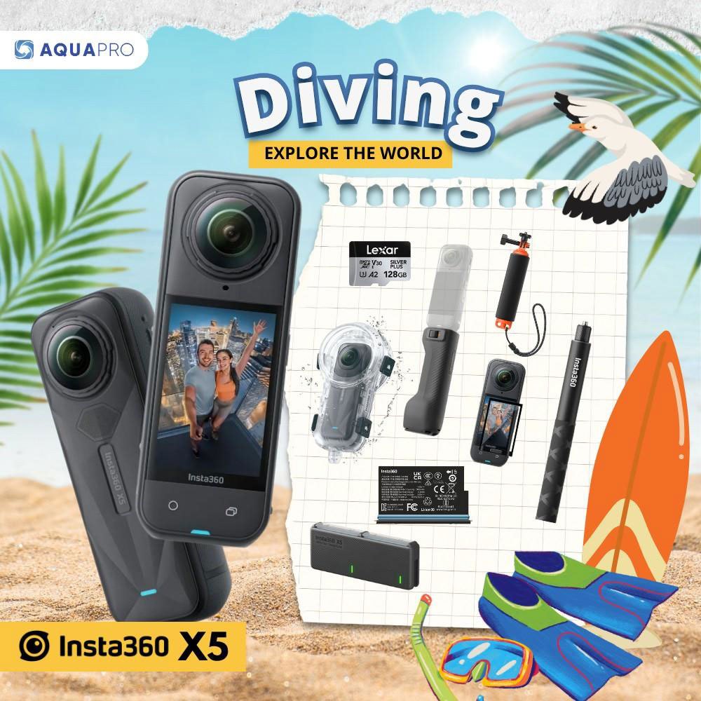 Insta360 X5 Diving Explore The World ประกันศูนย์ไทย Insta360 X5 Action Camera 8K