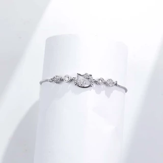 สร้อยข้อมือผู้หญิง แฟชั่น สีเงิน กำไลข้อมือ อินฟินิตี้และหัวใจ รักไม่สิ้นสุด จี้หัวใจ ทองคำขาว bracelet ของขวัญวันเกิด