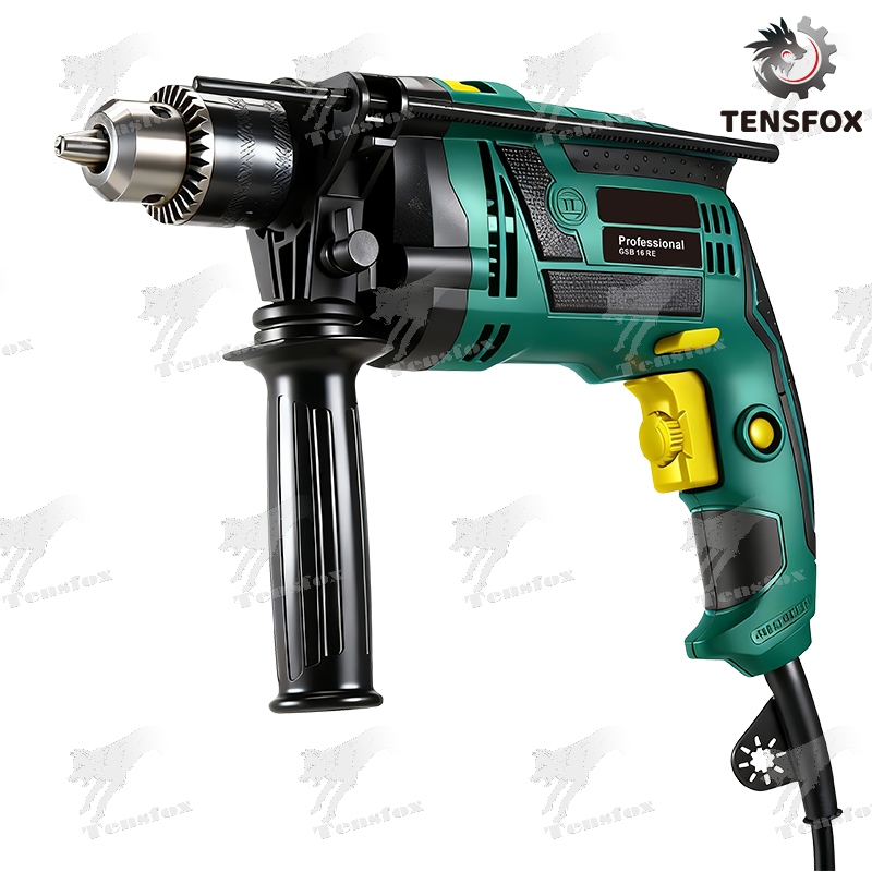 Tensfox สว่านกระแทก เจาะกระแทก สว่านไฟฟ้า 3 หุน 1380W สว่าน เจาะปูน  เหล็ก ไม้ได้ ปรับสปีดได้ เปลี่ยนหัวได้ อุปกรณ์ใหม่ - รูปที่ 4