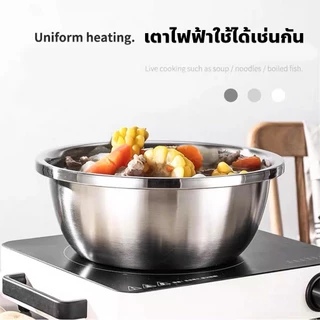 สแตนเลส อย่างดี ชามสแตนเลส ถ้วยสแตนเลส ชามใส่ซุป ไม่ขึ้นสนิม ทนทานต่อการใช้งาน ทำความสะอาดง่าย มี 5ขนาด