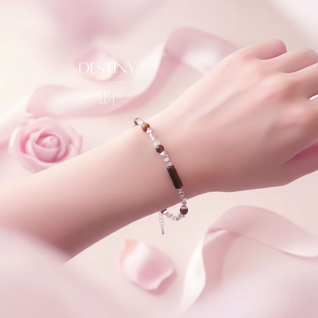 DH สร้อยข้อมือเงิน Destiny กำไลหินนำโชค เงิน925แท้ ดีไซน์มินิมอลหรู ดูแพงระดับพร