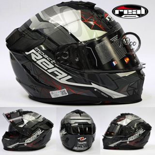 หมวกกันน็อคเต็มใบ Real Hurricane ลาย Impact ชิลล์2ชั้น รองรั…