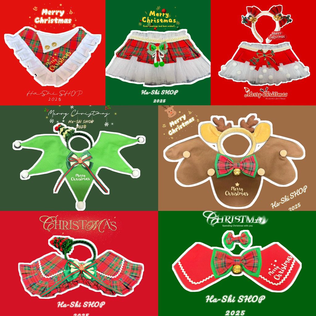 Ha-Shi SHOP ปลอกคอสุนัขใหญ่คริสต์มาส 2025 New