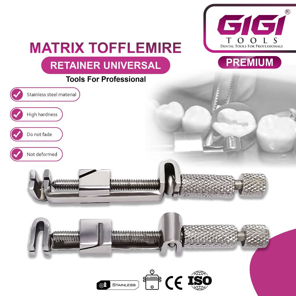 Gigi Tools Dental Tofflemire Matrix Retainer Universal Bands Stainless Steel CE Certified