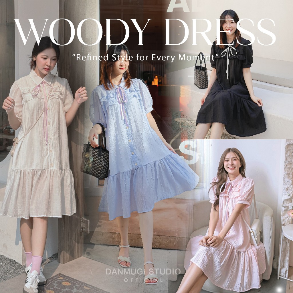 📍พร้อมส่ง1-2วัน📍 woody dress เดรสผู้หญิงมีกระดุมหน้าทรงoversizeไปคาเฟ่ เที่ยวทะเล ให้นมบุตร