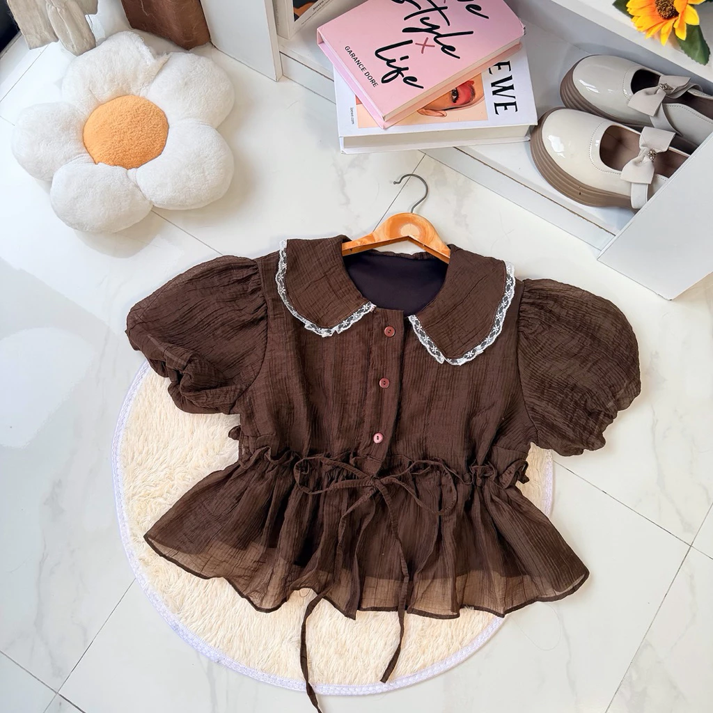 ( อกถึง 42 ) เสื้อคอบัวกระดุมหน้ารูดเอว Q2