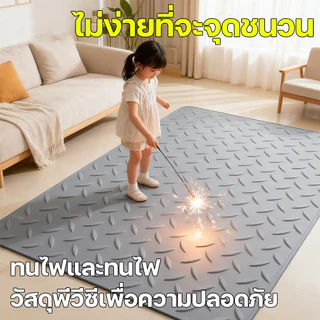 DUBOR แผ่นกันลื่น ฉีกไม่ขาด แผ่นปูพื้น กว้าง150*500CM PVC อ็อกซ์ฟอร์ด ในห้องครัว แผ่นรองกันลื่น พื้นแผ่นยาง แผ่นยางปูพ
