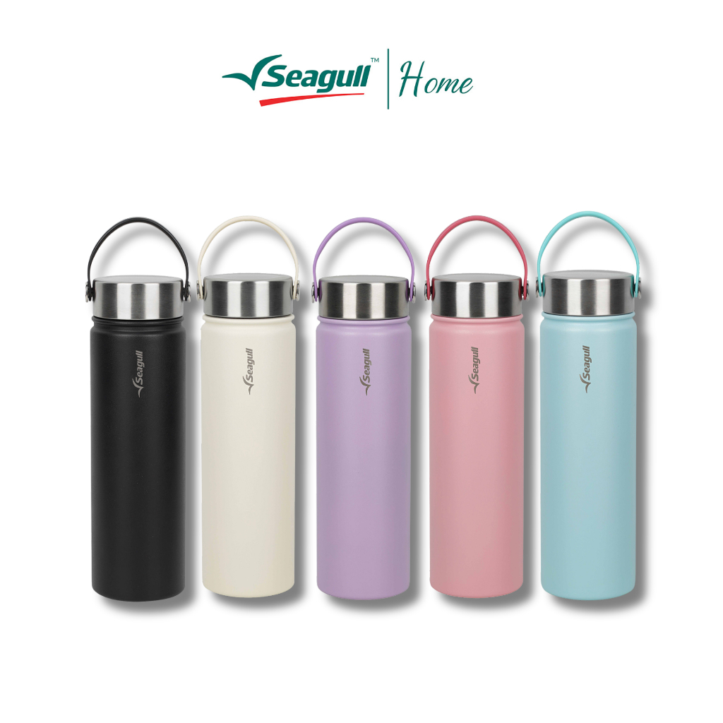Seagull กระติกน้ำสุญญากาศ แฮนดี้ 0.75 ลิตร ฝาเกลียวปิดสนิท ไม่หกเลอะเทอะ พร้อมหูหิ้ว