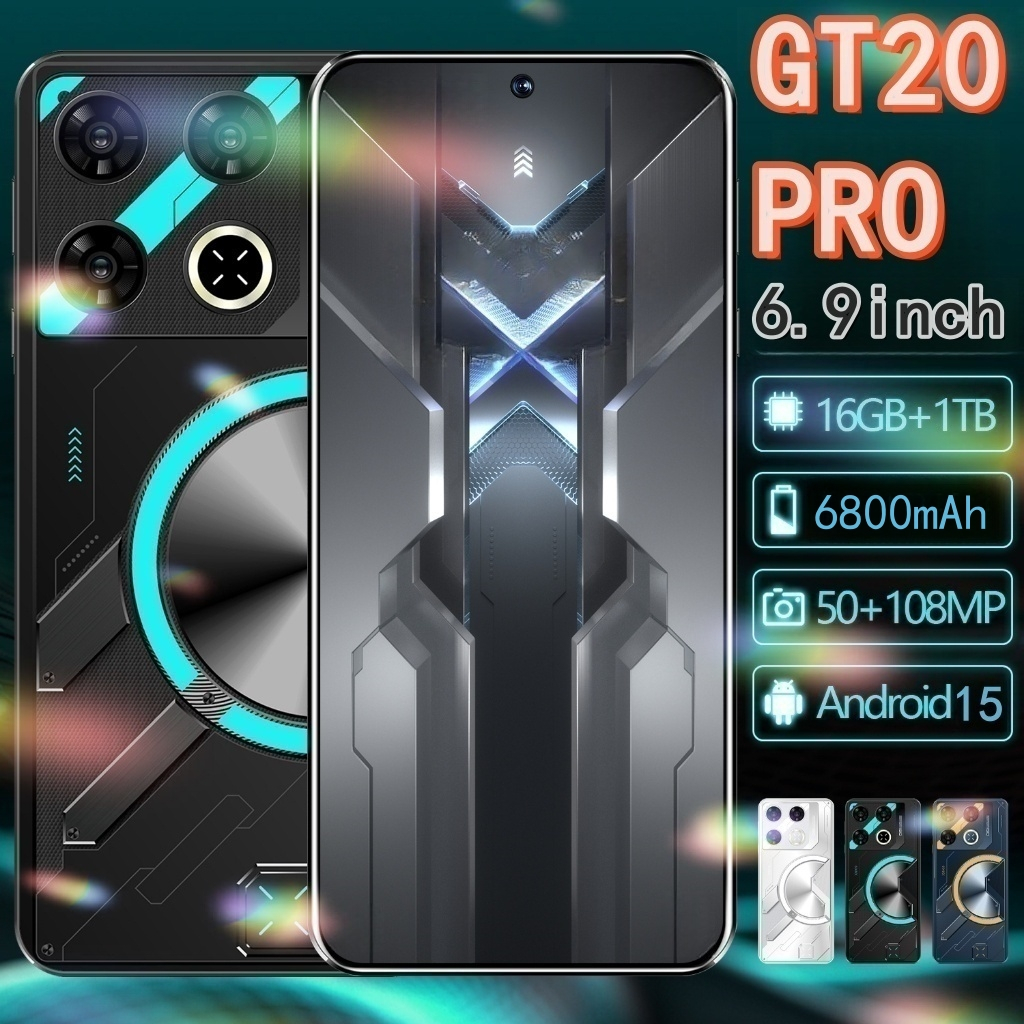 [COD] GT20 Pro Android Phone (16GB+1TB),6.9inch Large Screen, 72MP+108MP HD Camera, Long Battery Lif