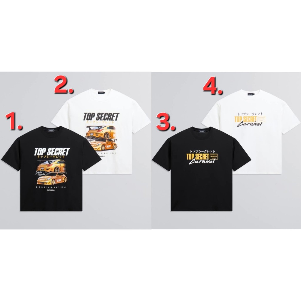 [ ของแท้ ] เสื้อยืด CARNIVAL x TOP SECRET COLLECTION OVS T-SHIRT ของใหม่ พร้อมส่ง
