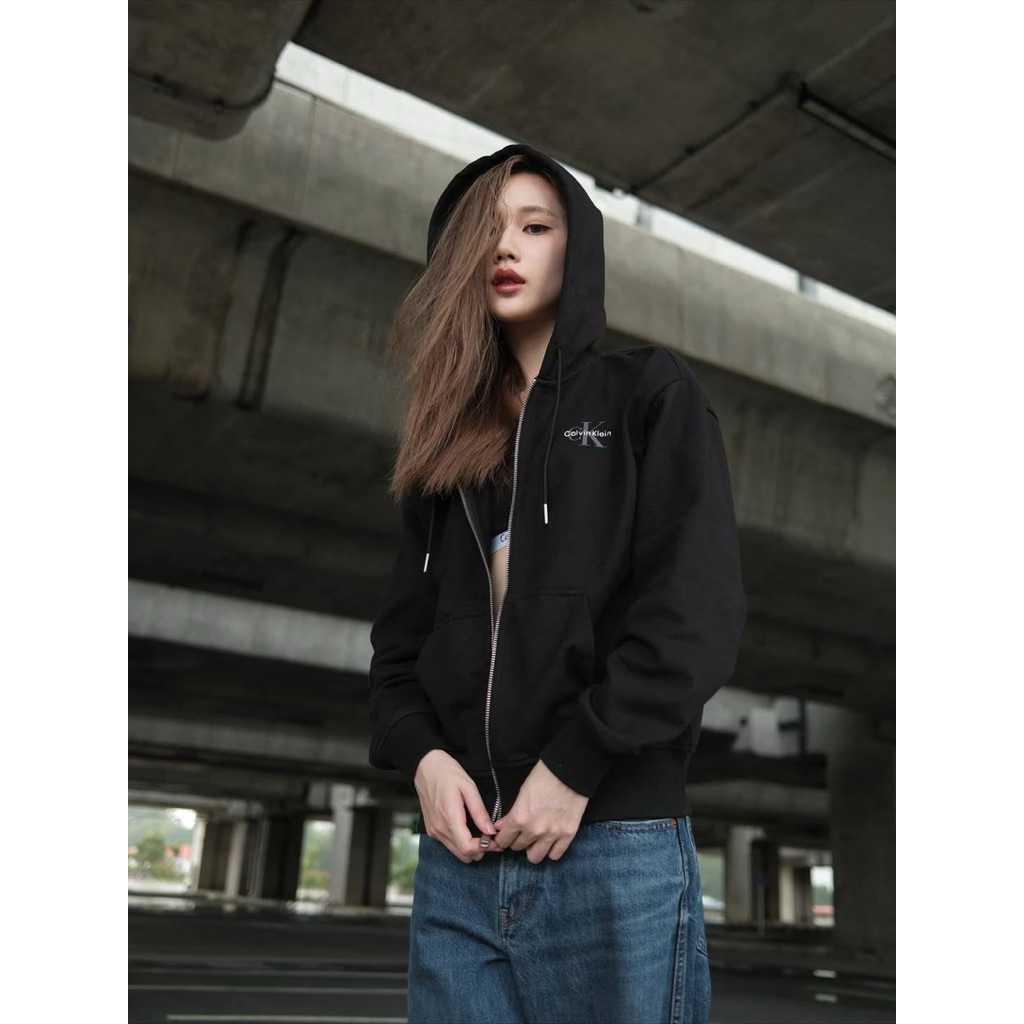 พร้อมส่ง MX9 เสื้อกันกันหนาว C.,K แท้  Monogram Zip Hoodie