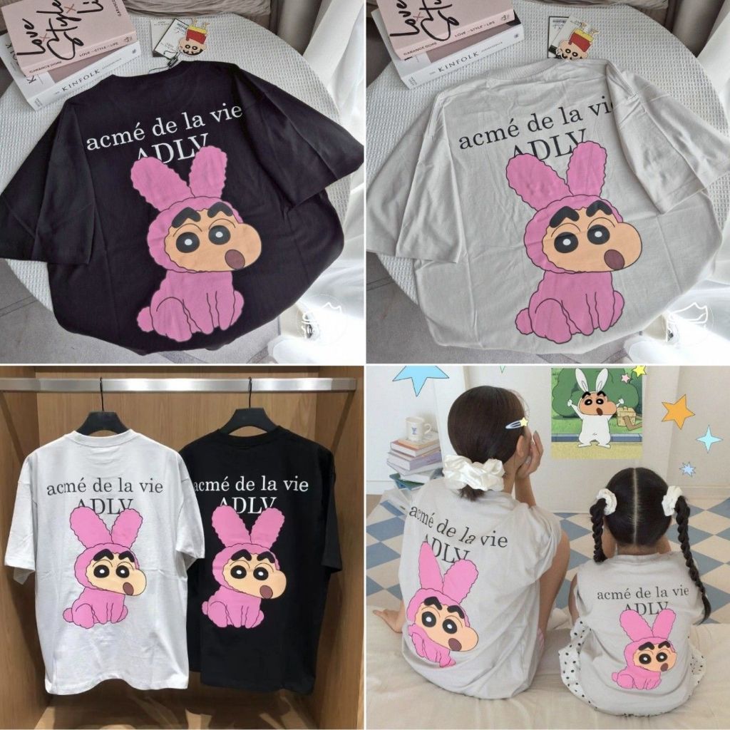 ของแท้ 💯% ADLV x Fuzzy Rabbit Shinchan Short Sleeve T-Shirt เสื้อยืดแบรนด์ acmé de la vie ลายขินจัง