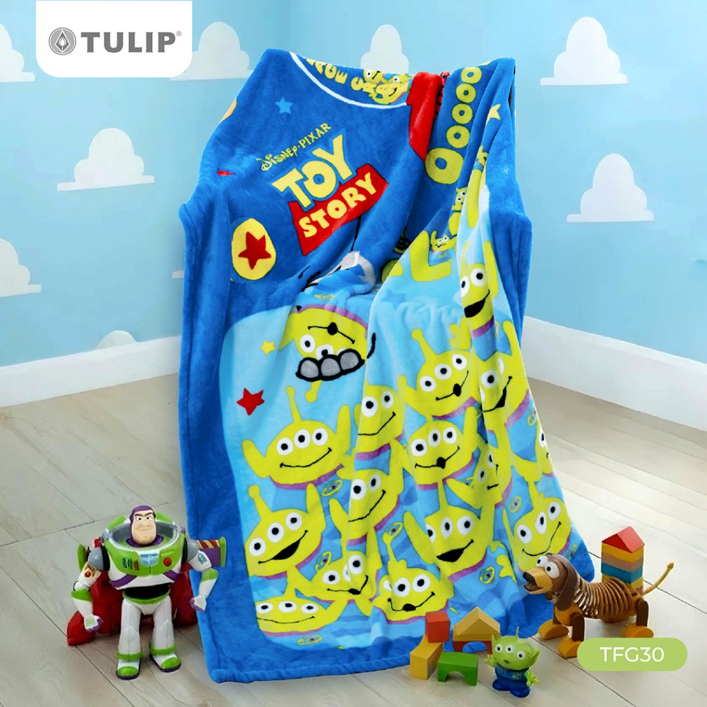 Tulip Fleece ผ้าห่มขนแกะเทียม TFG30 Little Green Man ดิสนีย์ Disney pixar Toy Story ผ้าห่มฟลีซ สัมผัสนุ่มพกพาสะดวก