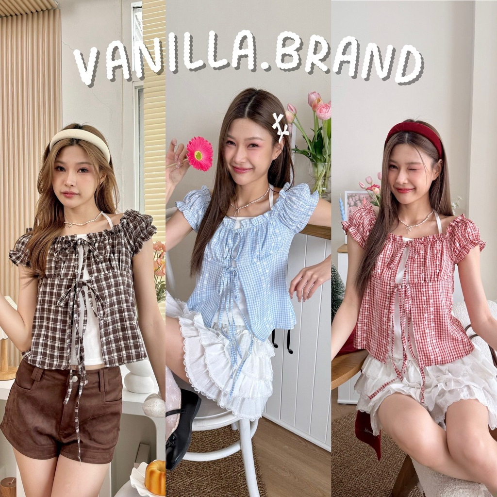 เสื้อปาดไหล่ แต่งเสื้อสองชั้นด้านในสายผูกคล้องคอ -st / VB0473