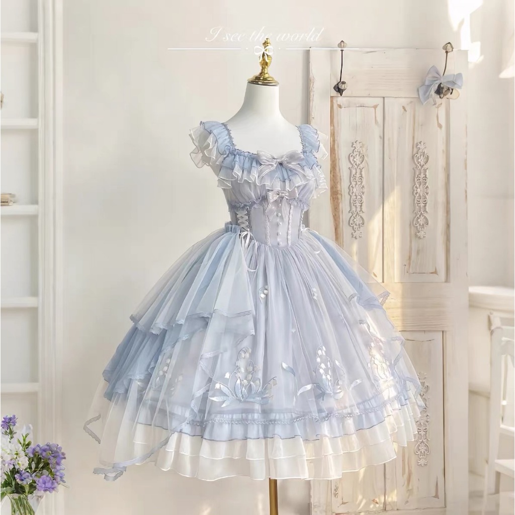 คอสเพลย์ Lolita ชุดวันเกิดผู้หญิง High End สายรัด JSK แต่งตัว Lolita ชุดวันเกิดผู้หญิงฤดูร้อน ชุดเจ้