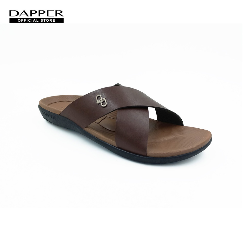 DAPPER รองเท้าแตะ แบบสวม DP Iconic Cross Strap Sandals สีน้ำตาล (HSK/BR/2103SC)
