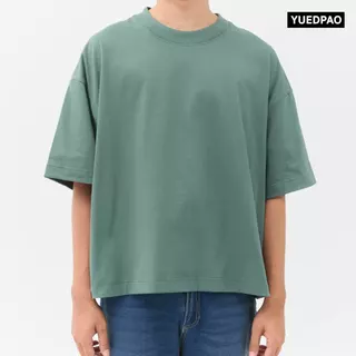 Yuedpao Oversized BOXY ผ้าหนายับยากรีดง่าย เสื้อยืดทรงหลวม ดีไซน์คลาสสิค เสื้อยืดเปล่า โอเวอร์ไซส์