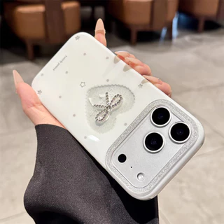 เคสสวยหรู ลายโบว์ติดเพชร for iphone 17、17pro、17promax、16、16pro、16promax、15、15promax、14、14promx、13、13promax เคสไอโฟน 17