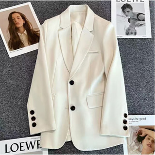 เสื้อเบลเซอร์สำหรับเสื้อสูทผู้หญิง ทรงหลวม เสื้อโค้ทคุณภาพสู…