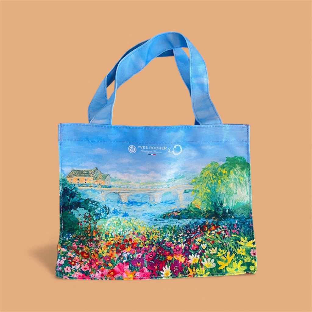 (ซื้อสกินแคร์ รับฟรี) #กระเป๋าผ้า YVES ROCHER Bag / Yves rocher hand cream / Raspberry / Lychee