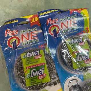 ฝอยสเตนเลส โพลี แถม น้ำยา แผงละ3ชิ้น แพคละ12แผง า ราคาส่ง