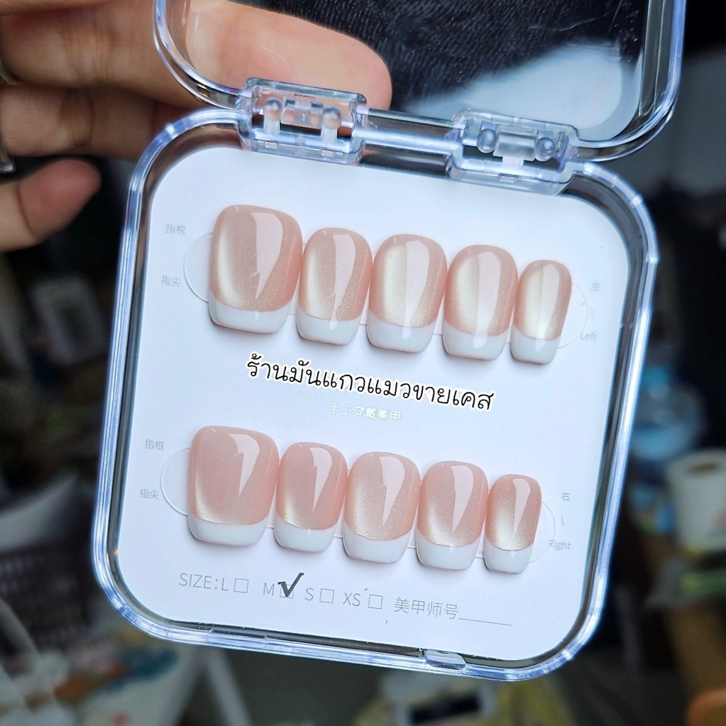 JB02 พร้อมส่งในไทย เล็บปลอมสีเจล Handmade (สามารถอ่านรายละเอียดสินค้าก่อนได้เลยจ้า) แบบ 10 เล็บ ฟรีชุดอุปกรณ์ติดเล็บ