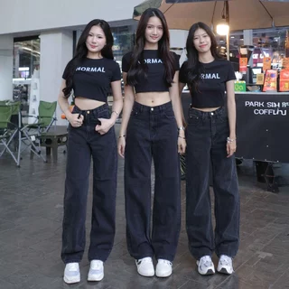 กางเกงยีนส์เอวสูงขากระบอก รุ่น Classy Denim