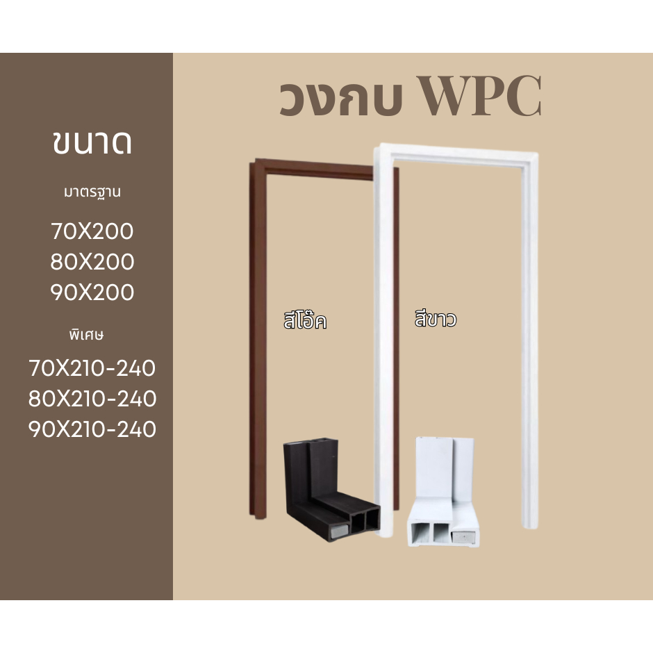 วงกบไม้สังเคราะห์ wpc กันน้ำ เหมาะสำหรับประตูทุกชนิด มีสีให้เลือก