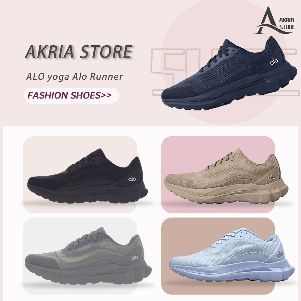 (รับหิ้วของจากเกาหลี ) รรองเท้าลำลองแฟชั่น ทันสมัยหลากหลาย ALO yoga Alo Runner A0590U-Sweet Pink  ✅ข