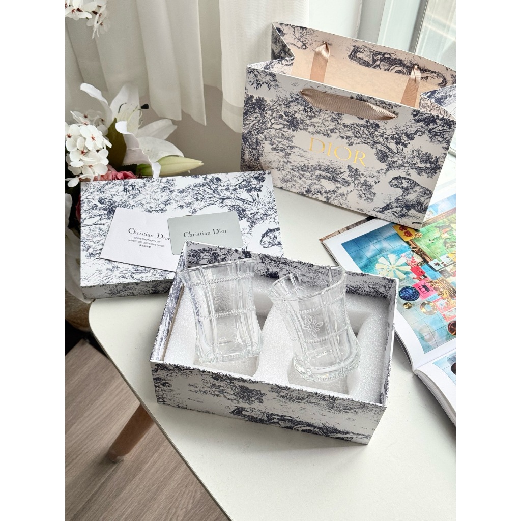 Dior furniture series relief retro glass cup, high-end whiskey glass cup, water cup, beverage cup