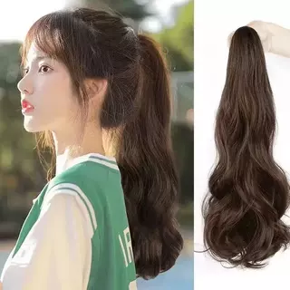 🔥พร้อมส่ง🔥55cm 4สี ธรรมชาติยาวหยิกผมหางม้าสูงคลิป-ใน วิกผมจําลองปลอม