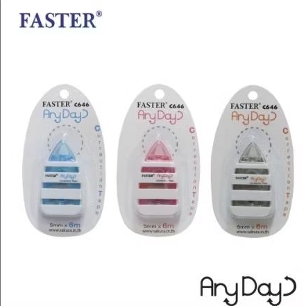 เทปลบคำผิด​ faster​ anyday c646 5mm.x6m.