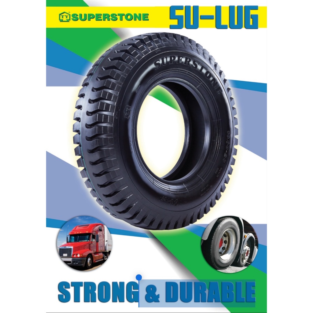 ยางผ้าใบ Superstone รุ่น SU-LUG (ดอกหลัง)  ขอบ 15 16 20 ผ้าใบ 12 14 16 ชั้น ปี 25 ต่อเส้น