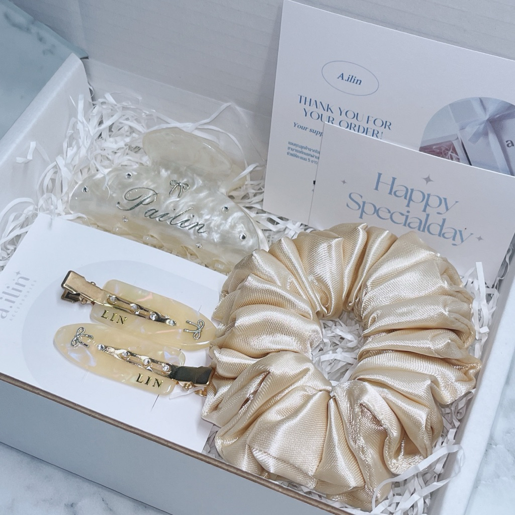 ✧ 𝐚.𝐢𝐥𝐢𝐧 ✧ รุ่น shine boxset✨กิ๊บติดชื่อ  กิ๊บหนีบผม ของขวัญวันเกิด ปัจฉิม รับปริญญา วาเลนไทน์
