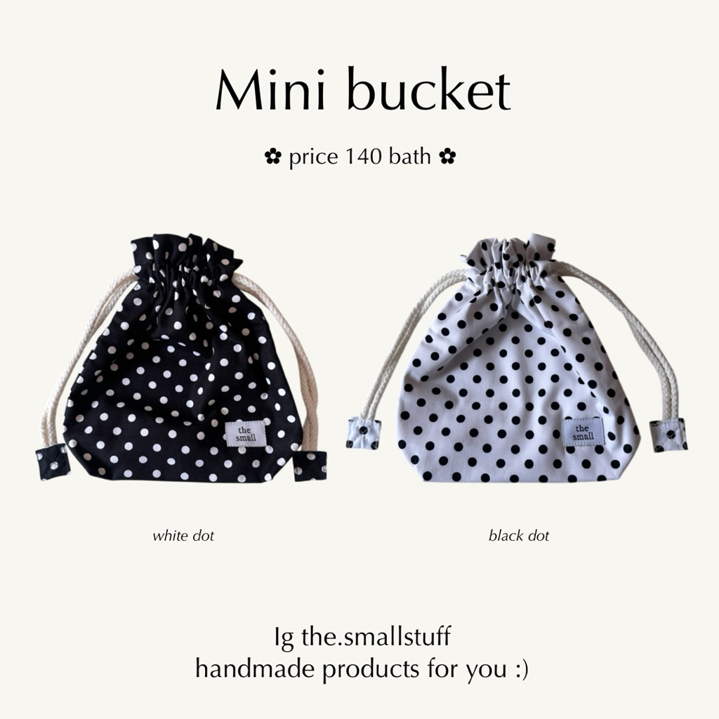 mini bucket polka dot by the.smallstuff