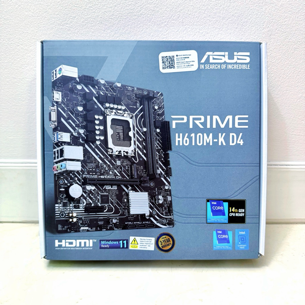 กล่องเมนบอร์ด เมนบอร์ด กล่อง เมนบอร์ด ASUS PRIME H610M-K D4