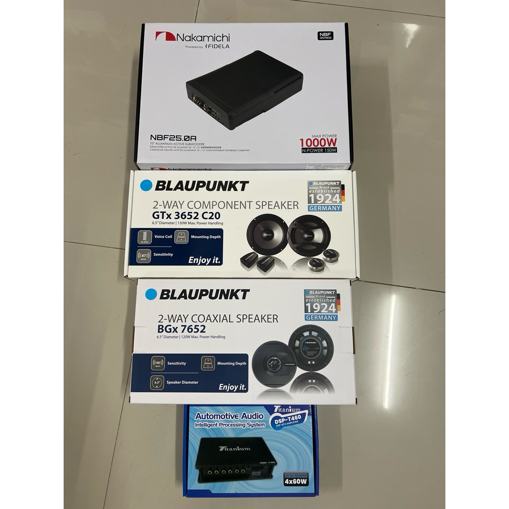 ชุดละ 10650บาท 10“ Subbox Nakamichi 1ตัว DSP  1ตัว 6.5”แยกชิ้น 1คู่ 6.5“แกนร่วม 1คู่ ลำโพงติดรถยนต์