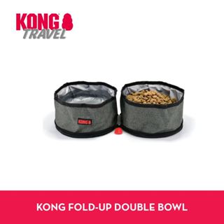KONG Fold-Up Double Bowl – ชามพับคู่สำหรับสัตว์เลี้ยง