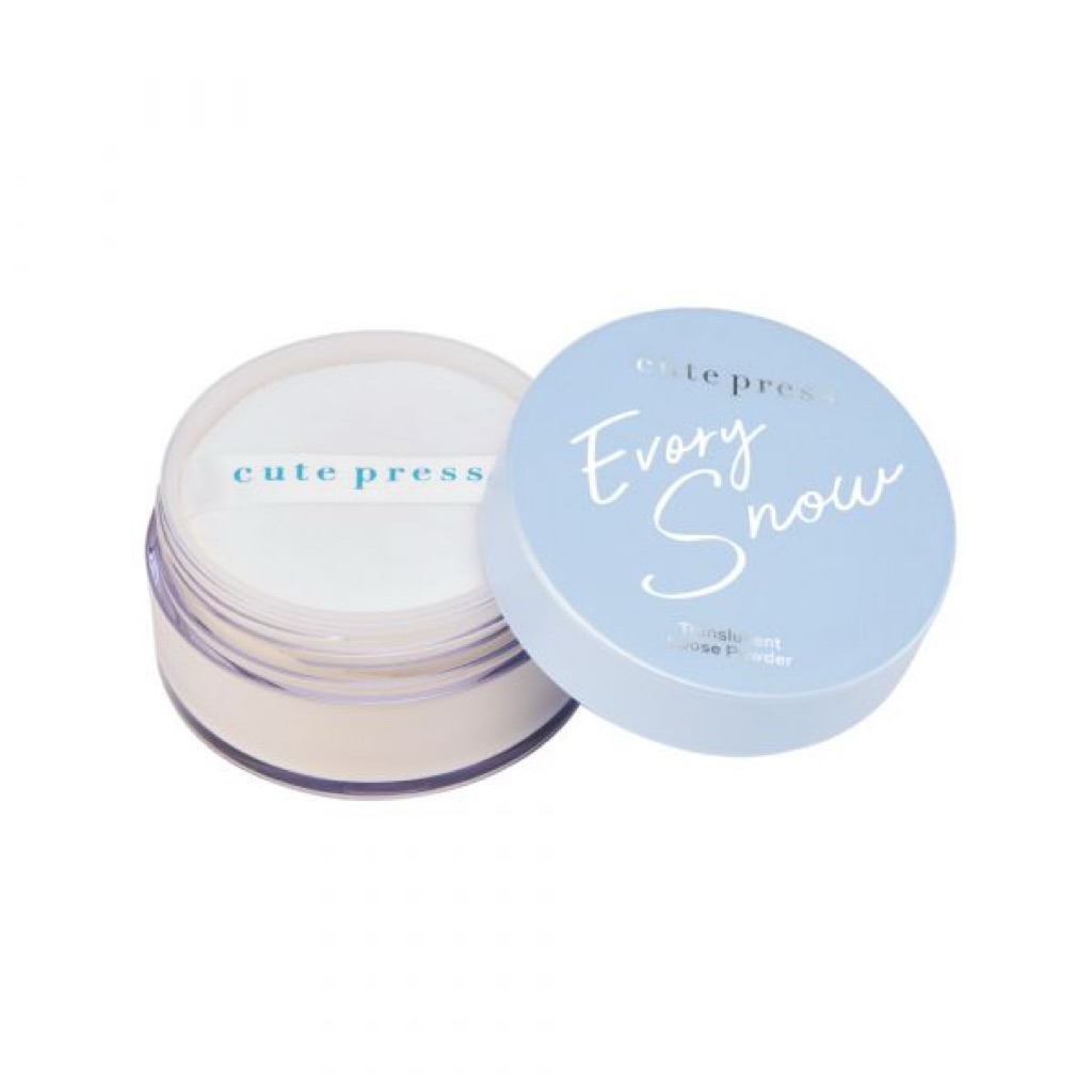 Cute press Evory Snow Translucent Loose Powder แป้งฝุ่นผิวโกลว์ คุมมัน 8 ชั่วโมง