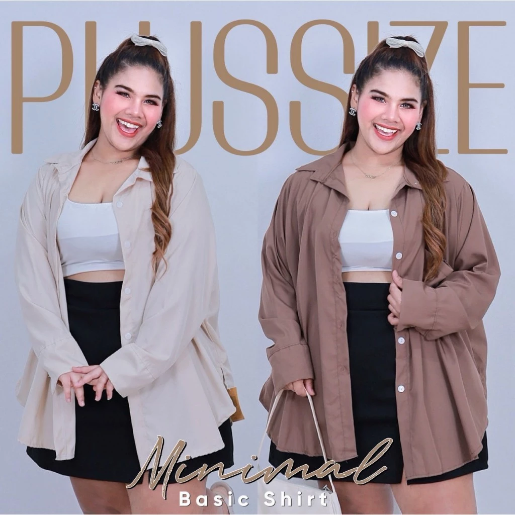 [ ส่งฟรี 🔥 ] A159 / A059 เสื้อเชิ้ตทำงาน เชิ้ตสาวอวบพลัสไซส์ เสื้อเชิ้ตใส่ทำงานสาวอวบ เสื้อแขนยาวคอปกไซส์ใหญ่ สาวอวบ