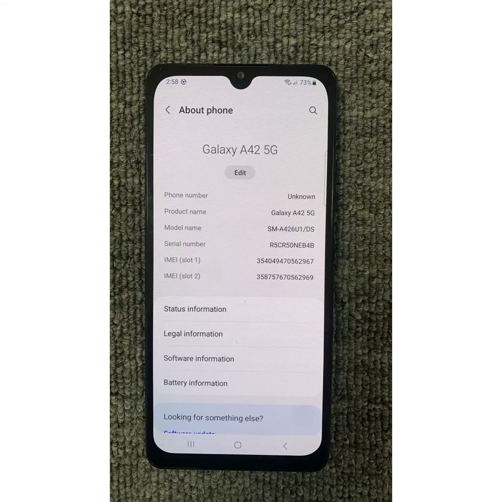 📱【95% ใหม่】Samsung Galaxy A42 5G｜4+128GB｜จอ Super AMOLED 6.6"｜กล้องหลัง 4 ตัว 48MP｜ชาร์จไว 15W｜รองรั