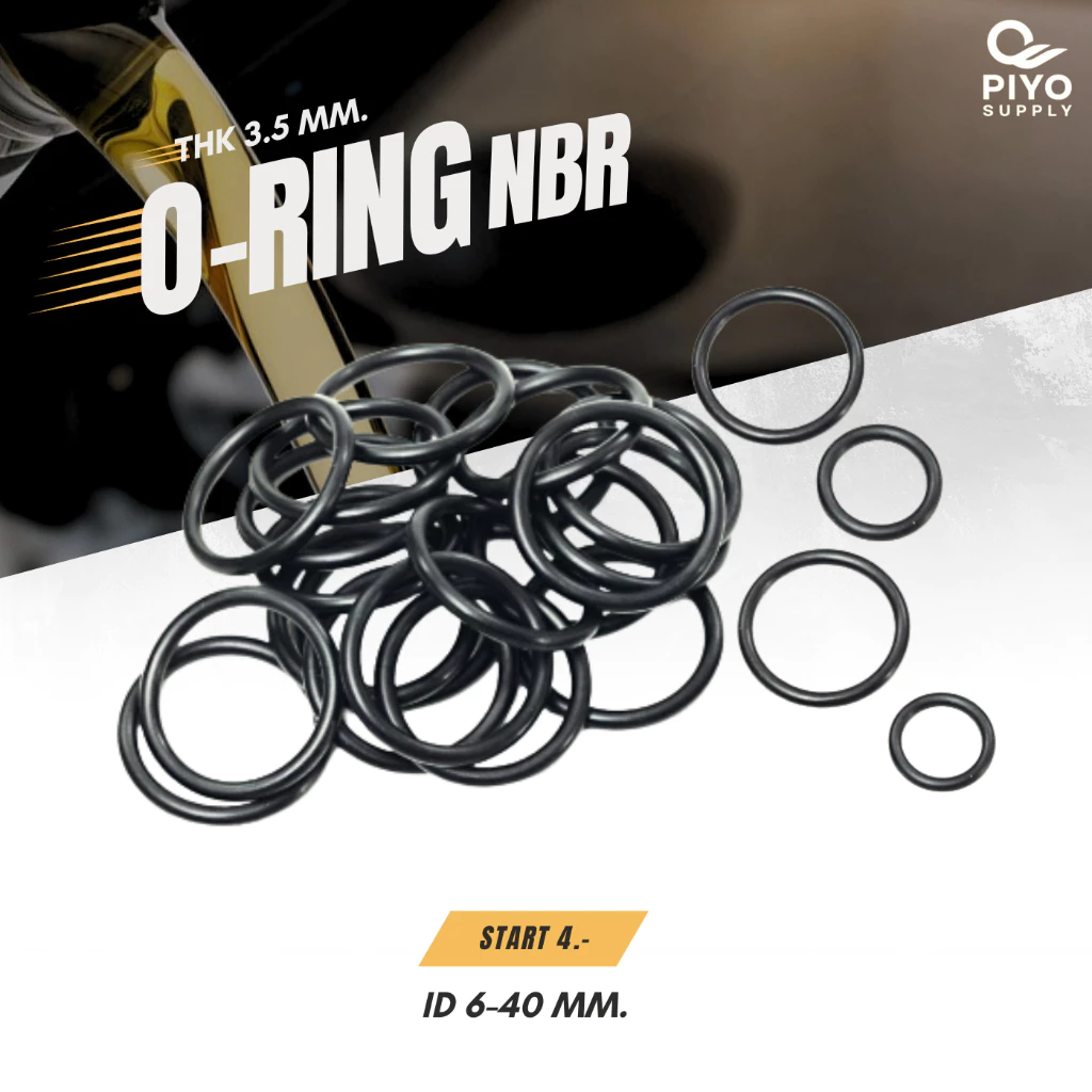 โอริง O-Ring วงใน ID 6 - 40 mm ความหนา 3.5 มิล ยางโอริง NBR 70 เลือกขนาดได้ ยี่ห้อ GAPI นำเข้าจากอิตาลีของแท้ 100%