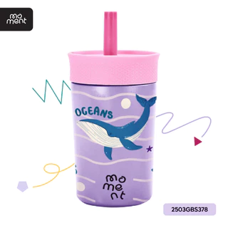 แก้วน้ำเด็ก กระบอกน้ำเด็ก 350ml สแตนเลส เก็บเย็น/ร้อน ลายการ์ตูนเต็มใบ พกพาสะดวก รุ่น Kid’s Little Buddy Moment