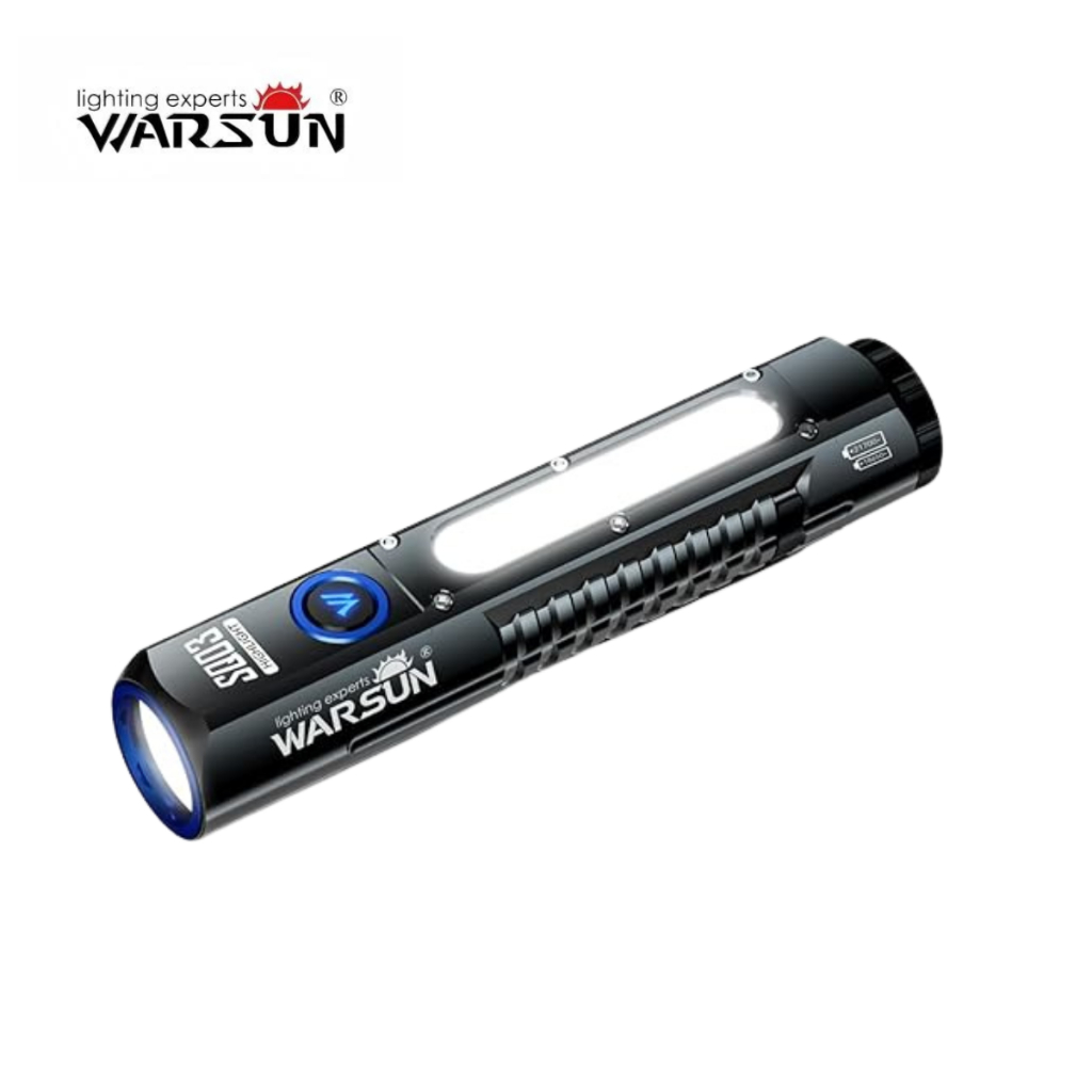 WARSUN SQ03 ไฟฉาย LED สว่างเป็นพิเศษ ซูม กันน้ำ ไฟฉุกเฉินแบบชาร์จไฟได้กลางแจ้ง