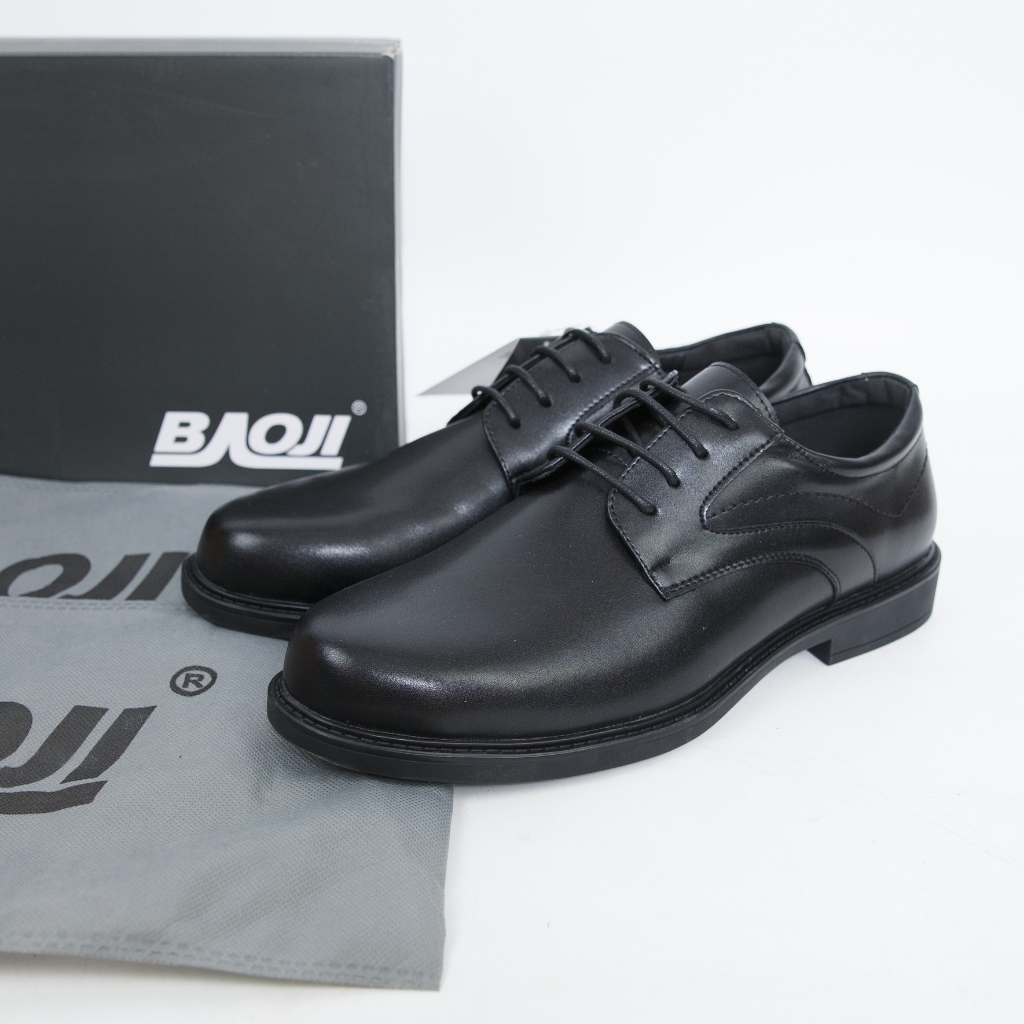 [ฟรีถุงเท้าทำงาน] รองเท้าคัทชูชาย Baoji (BJ9000) ทรงสวย หนังนิ่ม ไม่บีบเท้า แถม 1 สุ่มสีถุงเท้า