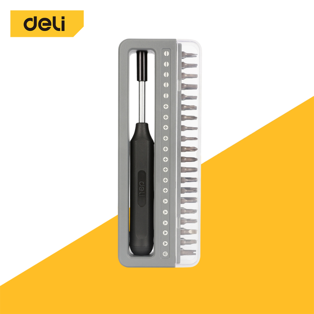 Deli ไขควง ชุดไขควงแม่เหล็ก เปลี่ยนหัวได้ 41in1 สําหรับซ่อมแซมโทรศัพท์มือถือ แว่นตา 41ชิ้น Screwdriver