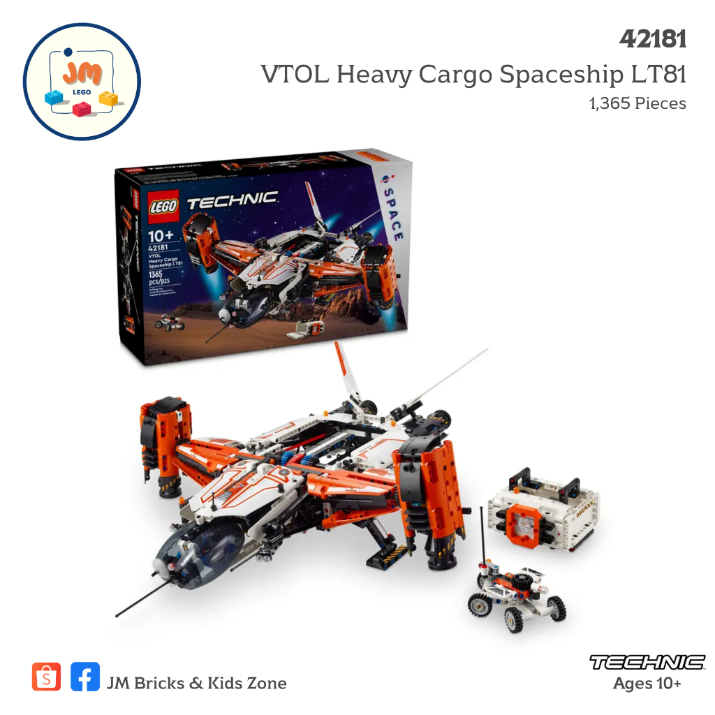 LEGO Technic 42181 VTOL Heavy Cargo Spaceship LT81 (1,365 Pieces) สำหรับเด็กอายุ 10 ปีขึ้นไป