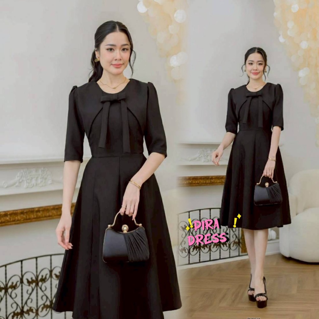PIRA DRESS เดรสสีดำ งานพร้อมส่ง ใส่สวย ทรงสุภาพ